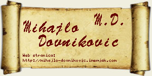 Mihajlo Dovniković vizit kartica